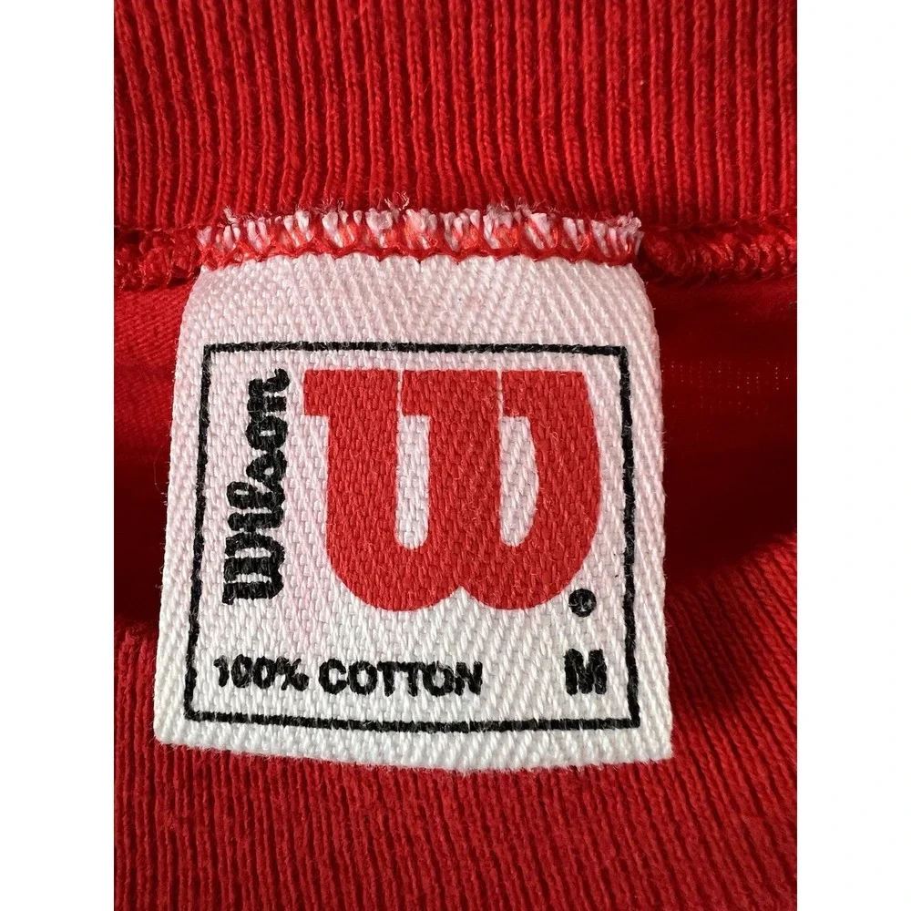 Vintage 90's LOT OF 2 Wilson Athletic Spellout T-Shirts USA Men Medium Black Red